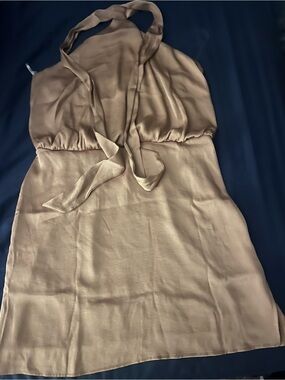 Vici Taupe Halter Mini Dress